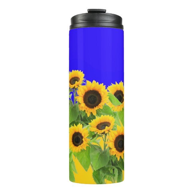 Thermal Tumbler with Yellow Sunflowers (Front)