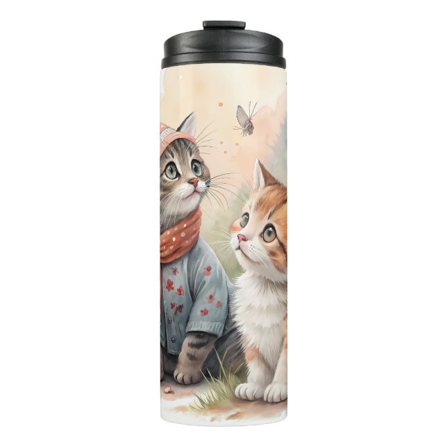 Thermal Tumblers - Kittens in an Autumn Garden  (Front)