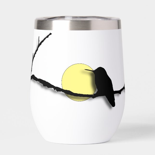 Thermal Wineglass - Hummingbird on Branch Thermal Wine Tumbler (Back)