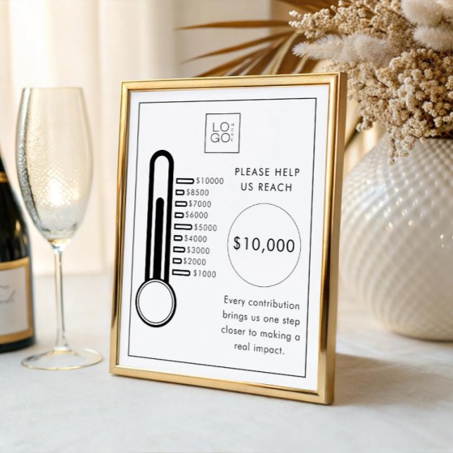 Thermometer Fundraiser Donation Goal Tracker Sign (Creator Uploaded)