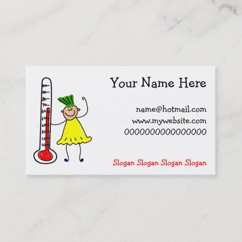 Thermometer Kid Business Card Templates