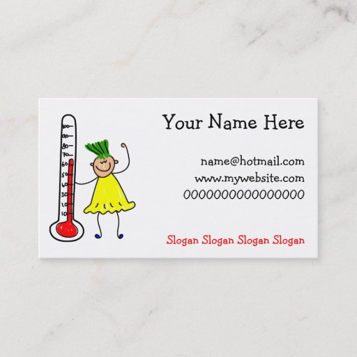 Customizable Thermometer Kid Business Card Templates