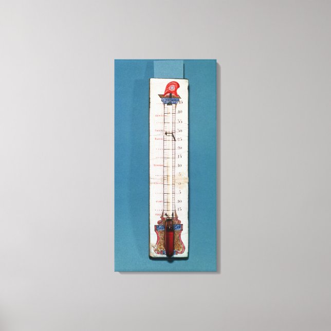 Thermometer surmounted with a phrygian bonnet canvas print (Front)