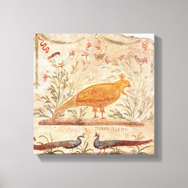 thermopolium  depicting phoenix and inscription canvas print (Front)