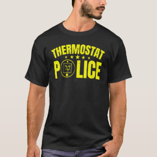 Thermostat Police Dad Fathers Day Blue Line Usa Fl T-Shirt