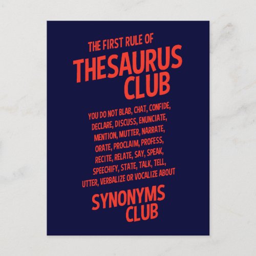Thesaurus Club Postcard