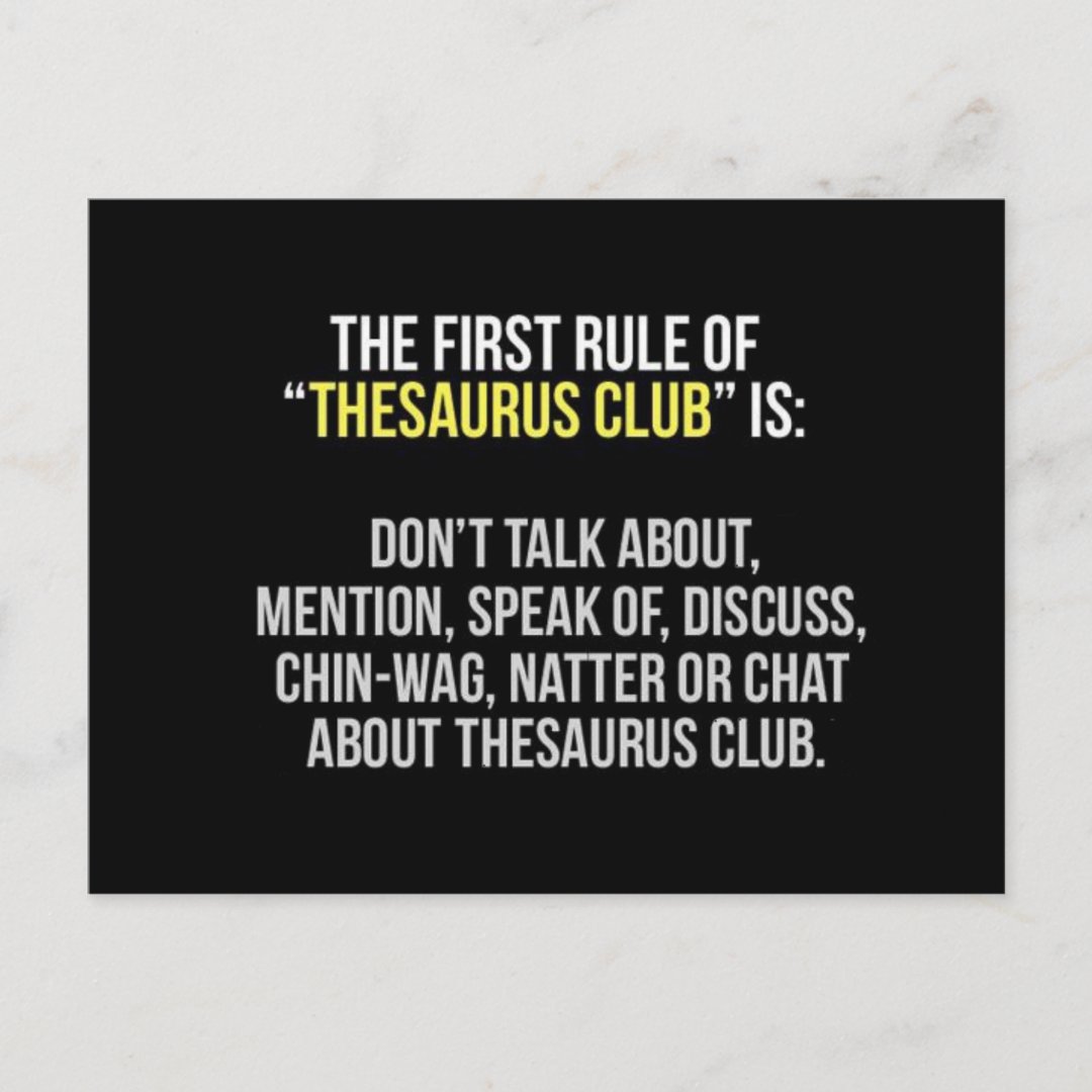 Thesaurus Club Postcard Zazzle