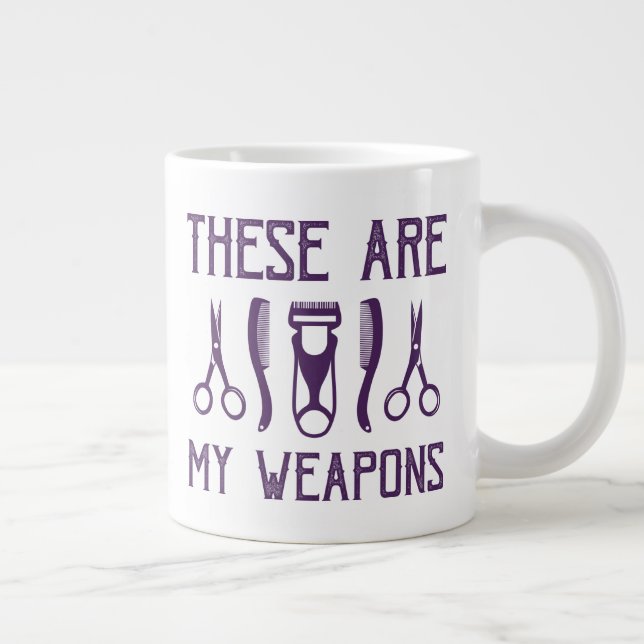These Are My Weapons Giant Coffee Mug (Right)