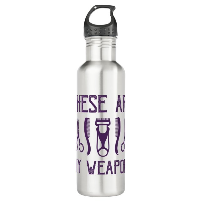 These Are My Weapons Stainless Steel Water Bottle (Front)