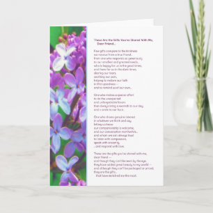These are the gifts you've shared...Friendship Letterpress Thank You Card