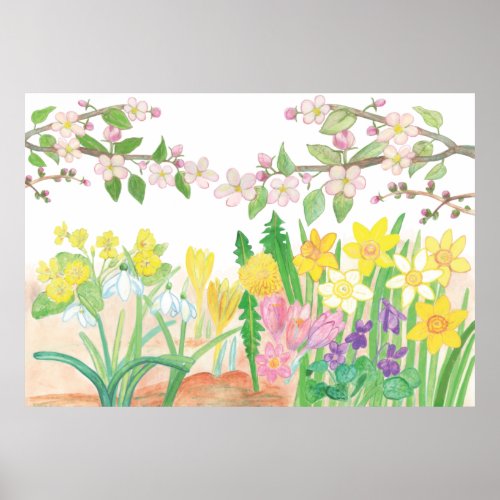 These Are the Spring Flowers that Radiate Joy Poster