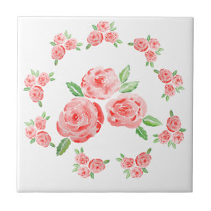 These are watercolor elegant roses ceramic tile