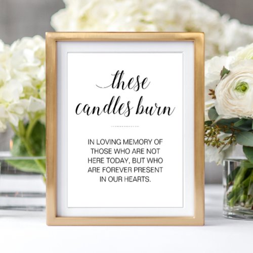 These Candles Burn In Loving Memory Wedding Poster