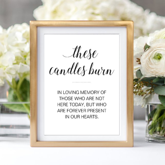 These Candles Burn In Loving Memory Wedding Poster (Creator Uploaded)