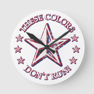 These Colors Don't Run! Star Round Clock