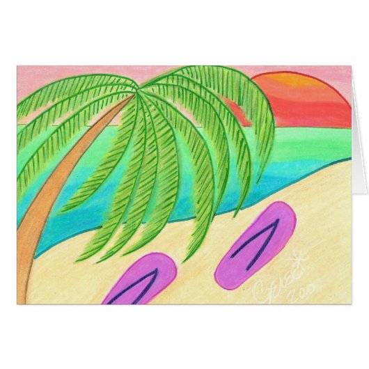 These Flip Flops are Made for Walking BLANK GREETI Cards (Front Horizontal)