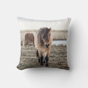 THESE HORSES ARE VERY SWEET AND INQUISITIVE THROW PILLOW