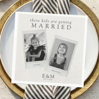 These Kids Are Getting Married Minimalist Wedding Napkins