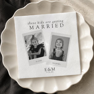 These Kids Are Getting Married Minimalist Wedding Napkins