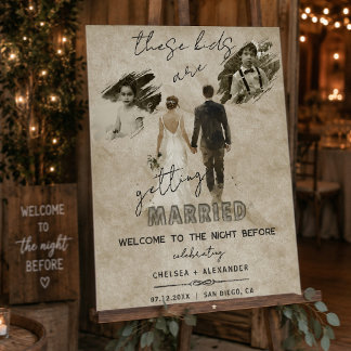 These Kids Are Getting Married Rehearsal Vintage Foam Board