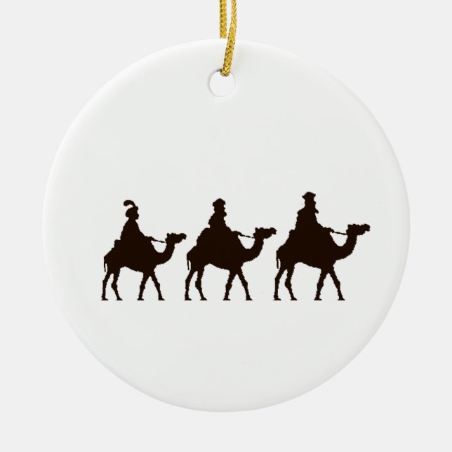 These Three Kings of Orient Are Christmas Drawing Ceramic Ornament (Front)
