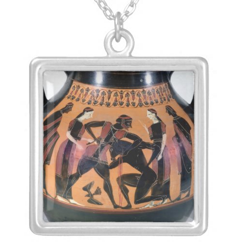 Theseus Fighting the Minotaur Silver Plated Necklace