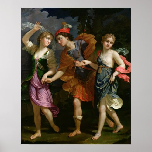 Theseus with Ariadne and Phaedra Poster