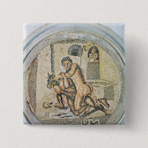 Theseus wrestling with the Minotaur Button