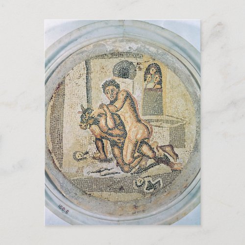 Theseus wrestling with the Minotaur Postcard