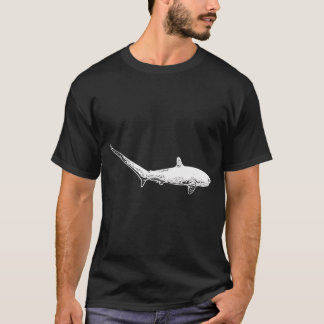 Thesher Shark Thick White Print T-Shirt