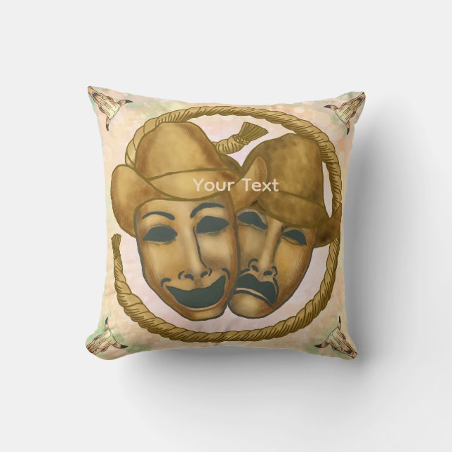 Thespian Cowboy  Throw Pillow (Front)