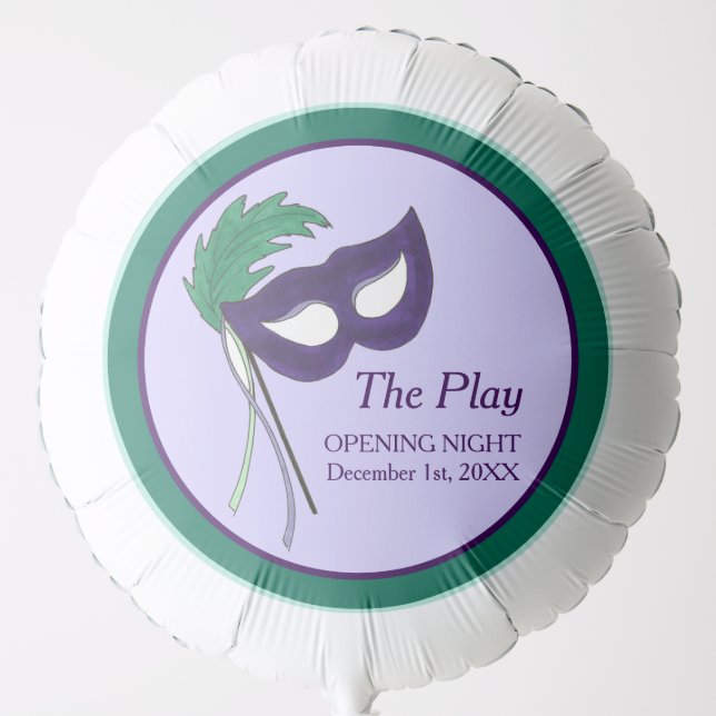 Thespian Drama Theatre Masquerade Mask Mardi Gras Balloon (Front)
