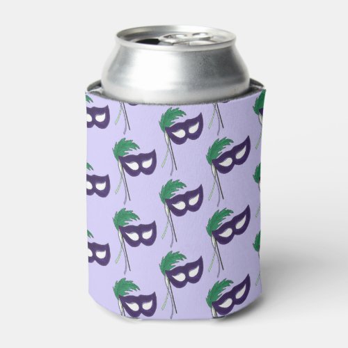 Thespian Drama Theatre Masquerade Mask Mardi Gras Can Cooler