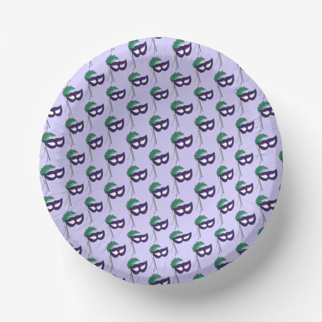 Thespian Drama Theatre Masquerade Mask Mardi Gras Paper Bowls (Front)