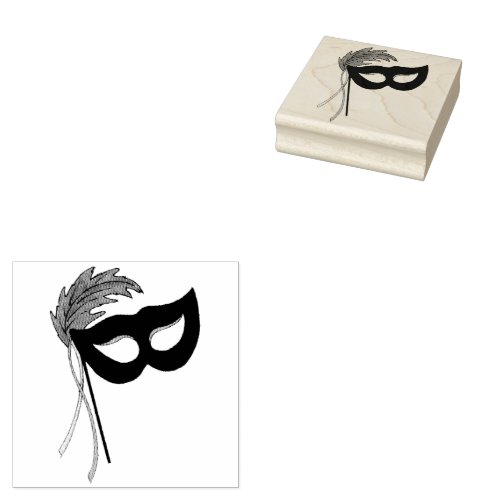 Thespian Drama Theatre Masquerade Mask Mardi Gras Rubber Stamp