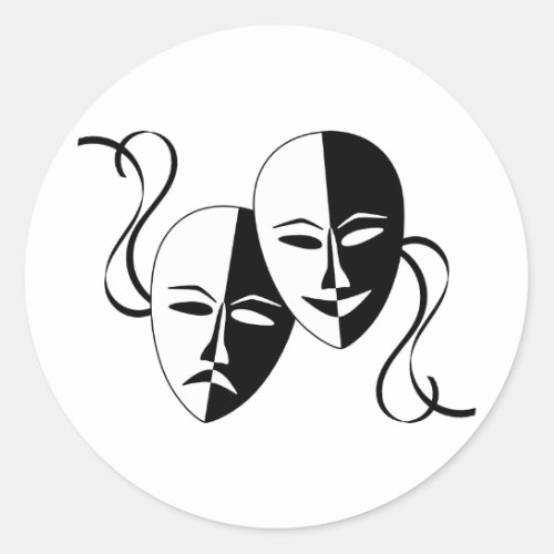 Thespian Masks Classic Round Sticker