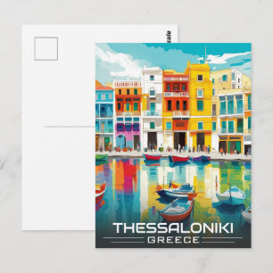 Thessaloniki city, greece Ladadika District Postcard