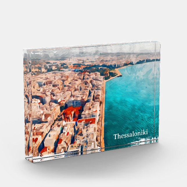 Thessaloniki Greece Panorama View Photo Block (Left)