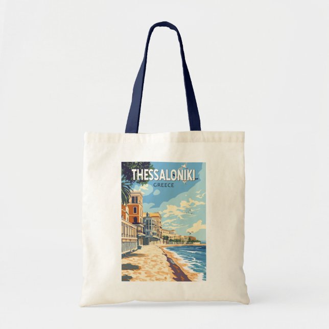 Thessaloniki Greece Travel Art Vintage Tote Bag (Front)