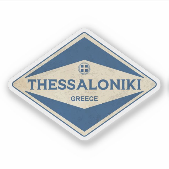Thessaloniki Greece Vintage Sticker (Front)