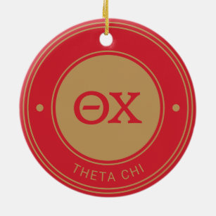 theta chi badge ornament ceramic