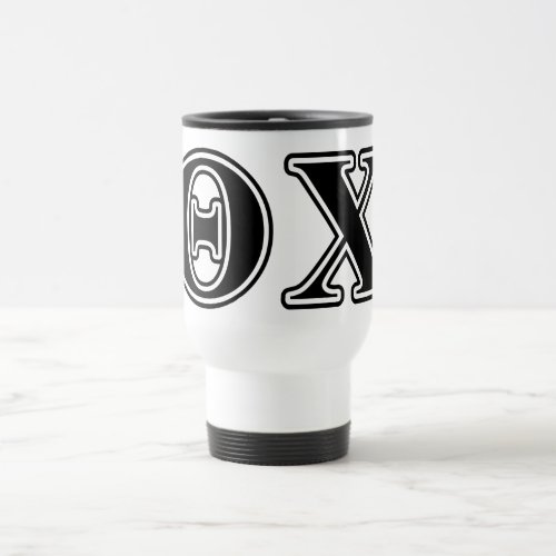 Theta Chi Black Letters Travel Mug