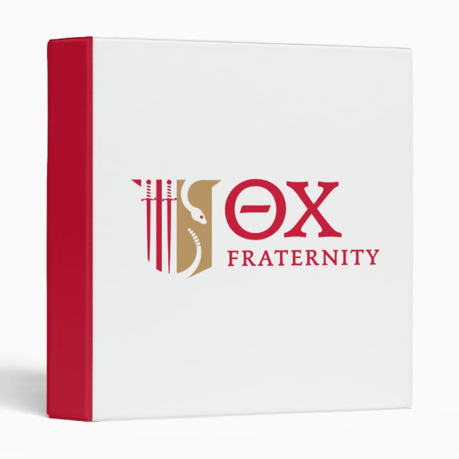 Theta Chi Fraternity Emblem & Greek Letters Logo 3 Ring Binder (Front/Spine)