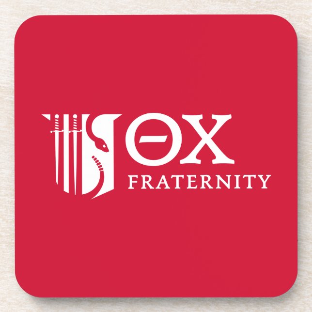 Theta Chi Fraternity Emblem & Greek Letters Logo Beverage Coaster (Front)
