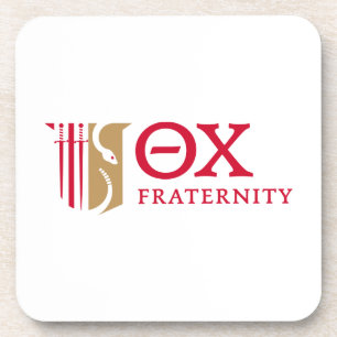 Theta Chi Fraternity Emblem & Greek Letters Logo Beverage Coaster