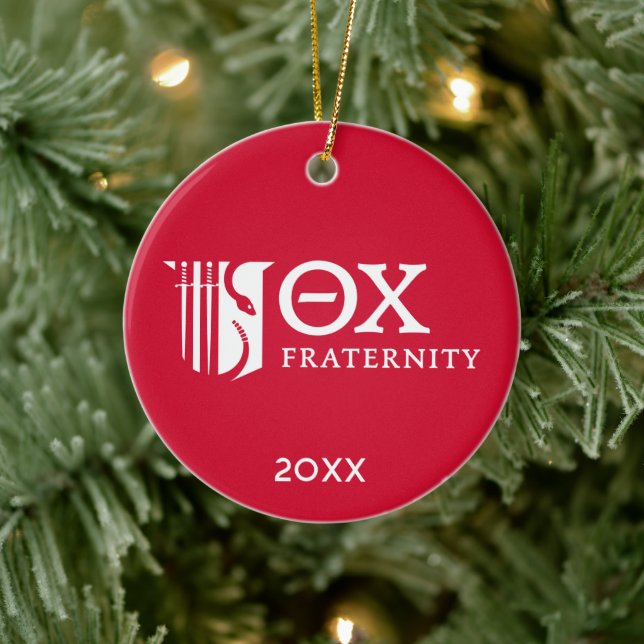 Theta Chi Fraternity Emblem & Greek Letters Logo Ceramic Ornament (Tree)