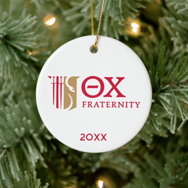 Theta Chi Fraternity Emblem & Greek Letters Logo Ceramic Ornament (Tree)