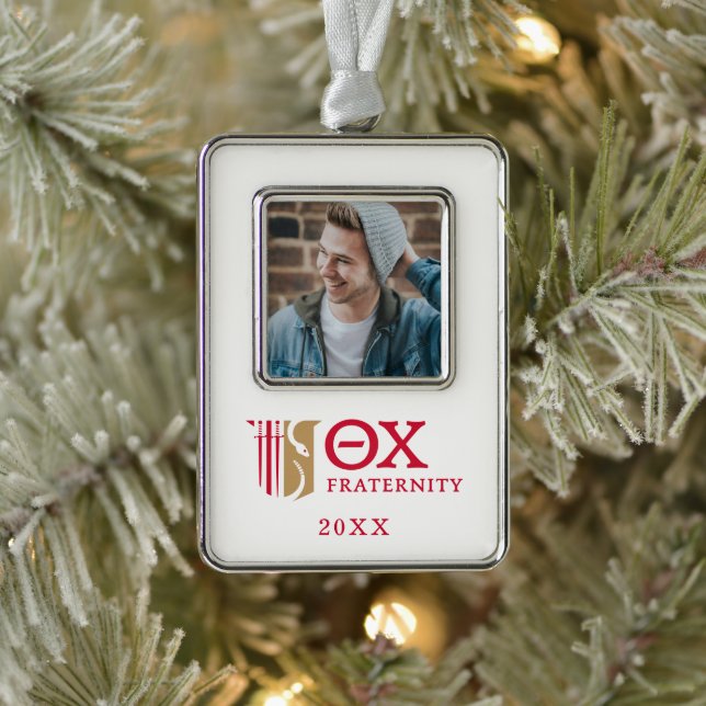 Theta Chi Fraternity Emblem & Greek Letters Logo Christmas Ornament (Tree)