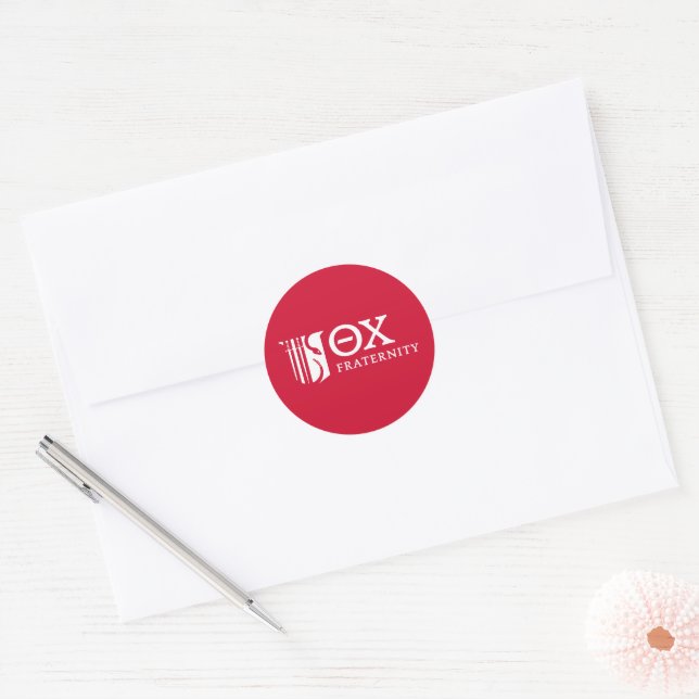 Theta Chi Fraternity Emblem & Greek Letters Logo Classic Round Sticker (Envelope)