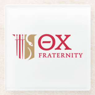 Theta Chi Fraternity Emblem & Greek Letters Logo Glass Coaster